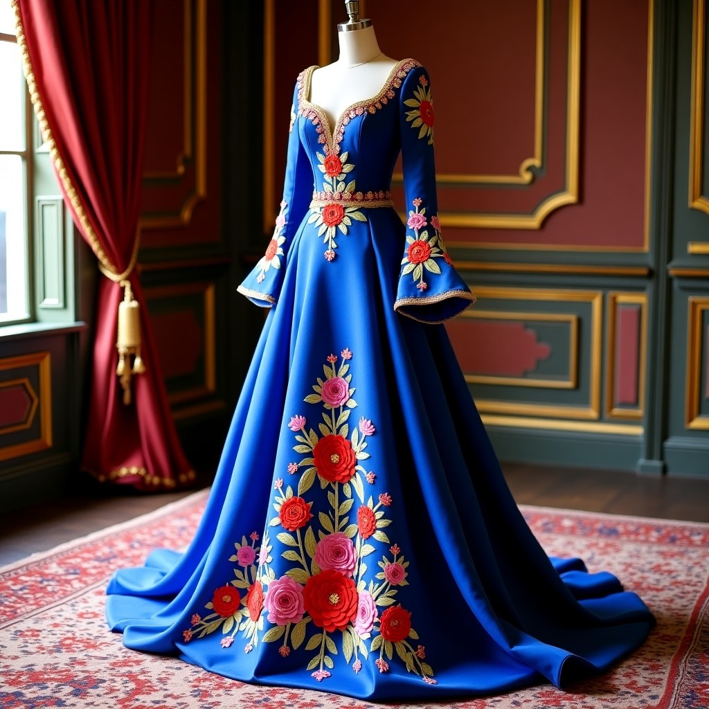 Royal Blossom Scrollwork Couture Gown