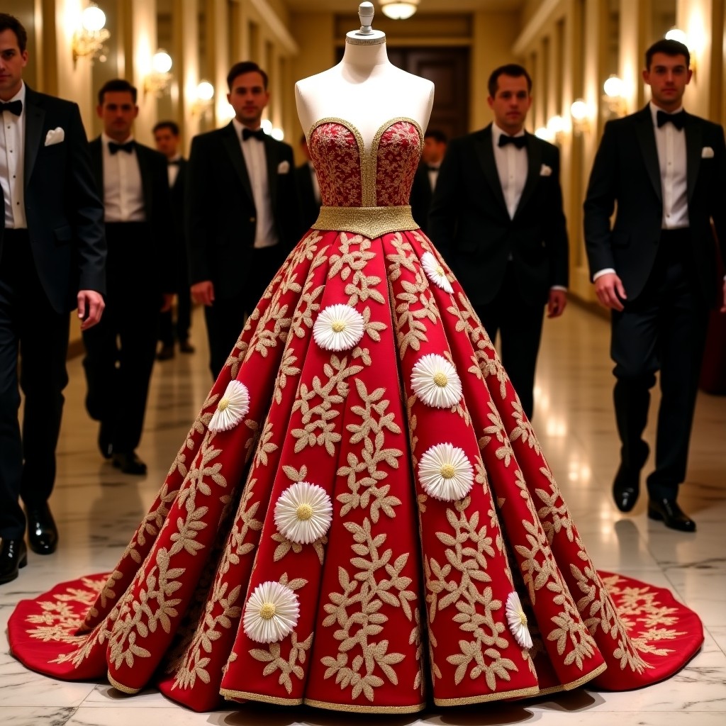 Exquisite Botanical Floral Ball Gown