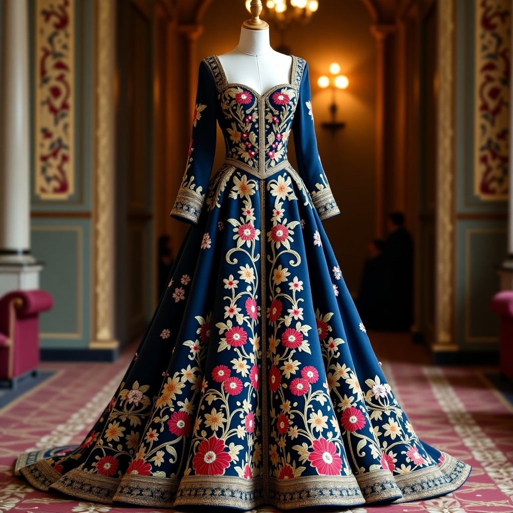 Grand Couture Vine and Blossom Ball Gown