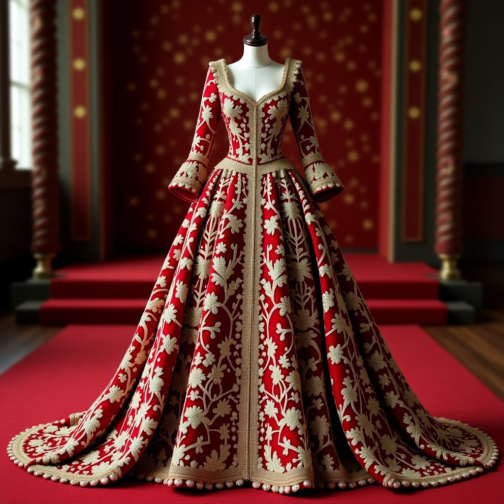 Luxury Botanical Blossom Evening Ball Gown