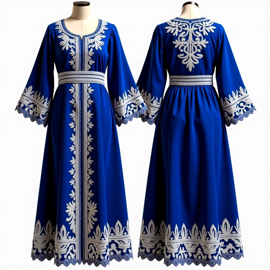 Women's Luxury Jacket with Elaborate Floral Hemline Motifs